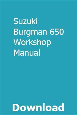 suzuki burgman 650 manual pdf